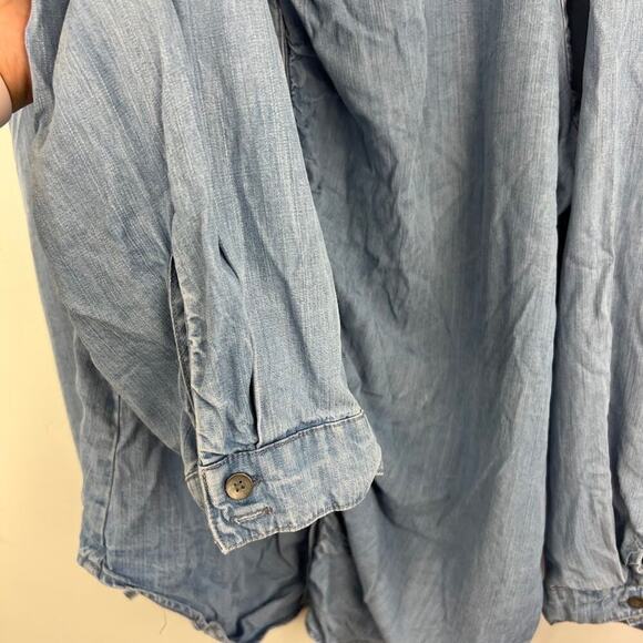 Cloth and stone chambray button up long sleeve tencel shirt womens size 2x - Picture 4 of 7